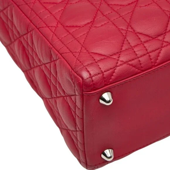 CHRISTIAN DIOR Red Leather Shoulder Bag - Picture 6 of 11